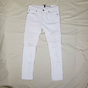 H&M brand pure white distressed jeans. Size 33